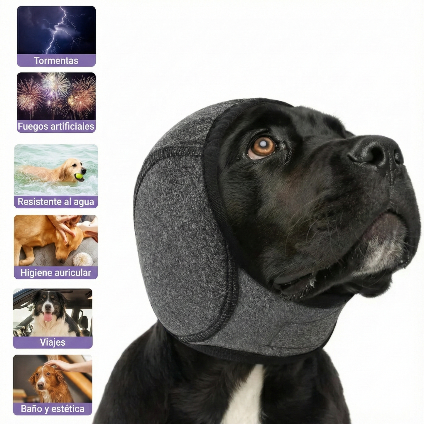 Protector auditivo para perros - Antirruido y Anti-Ansiedad