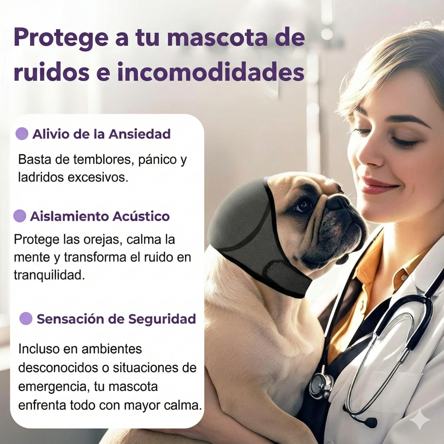 Protector auditivo para perros - Antirruido y Anti-Ansiedad