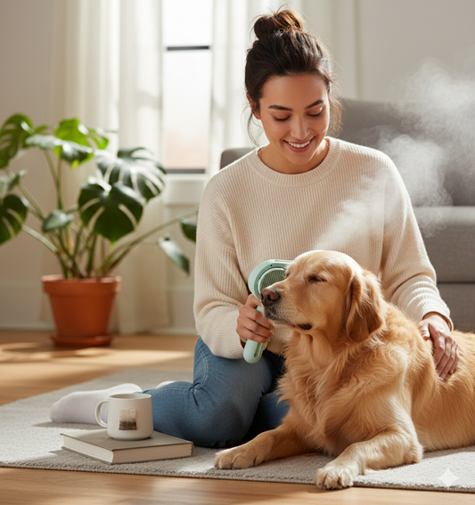 Cepillo "Mimo" a Vapor TuLomito: Terapia Anti-Estrés, Hidratación y Adiós Pelos Sueltos.